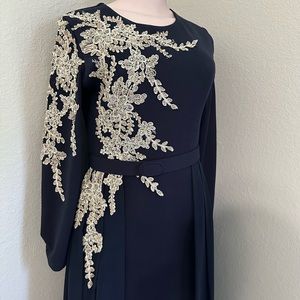 Navy dress with overlay skirt